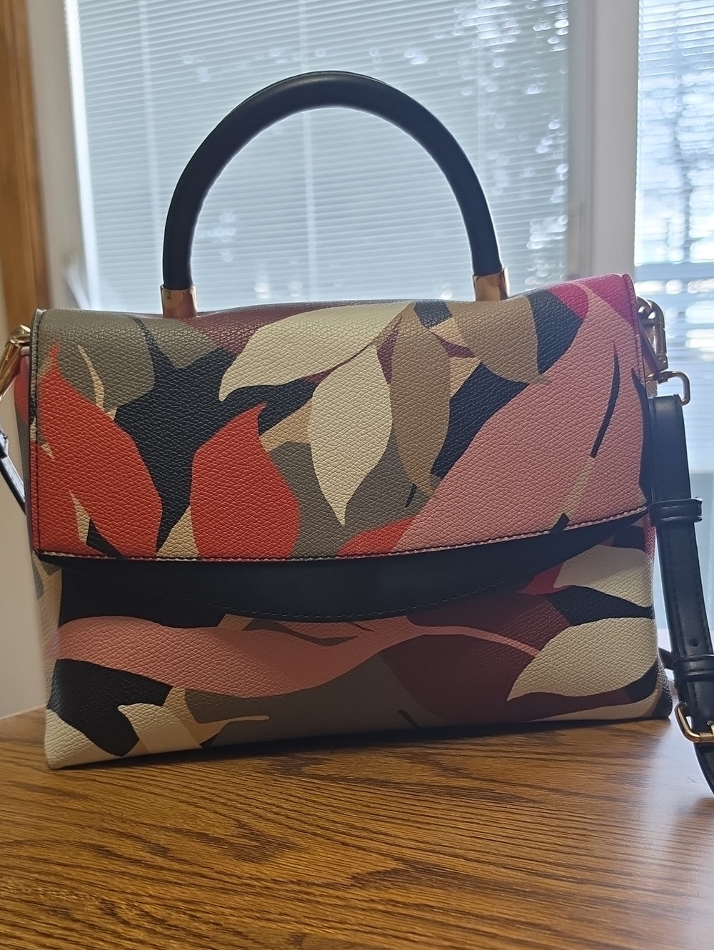 Tropical Leaf Print Purse